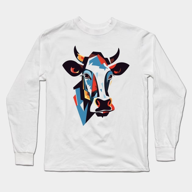 The Picasso Herd: Where Cows Become Works of Art Long Sleeve T-Shirt by Klimek Prints